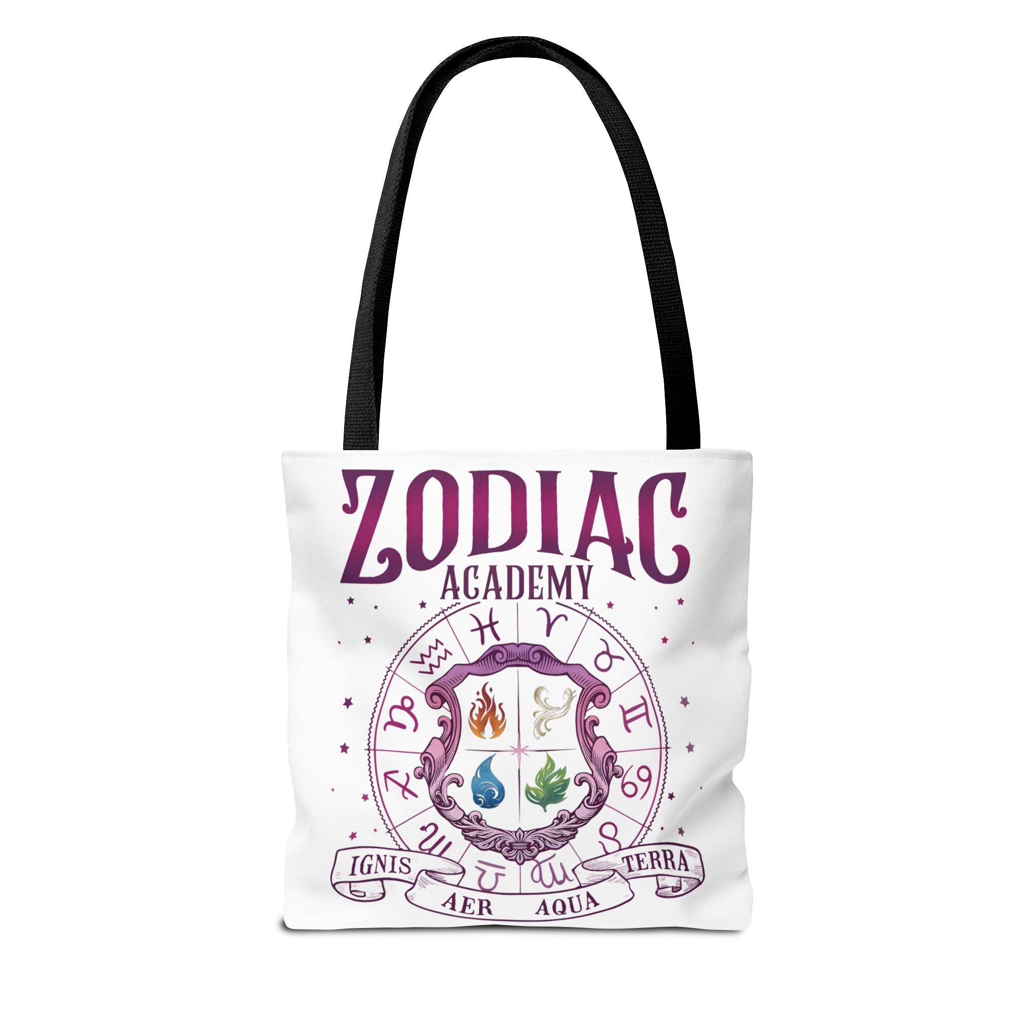 Zodiac Academy Tote Bag | Fantasy Book Lover Bag | Astrology Element Symbols