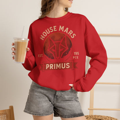 House Mars Primus Sweatshirt | Red Rising Inspired Crewneck | Howler Fan Gift | Sci-Fi Book Lover Sweatshirt | Mars Society Pullover