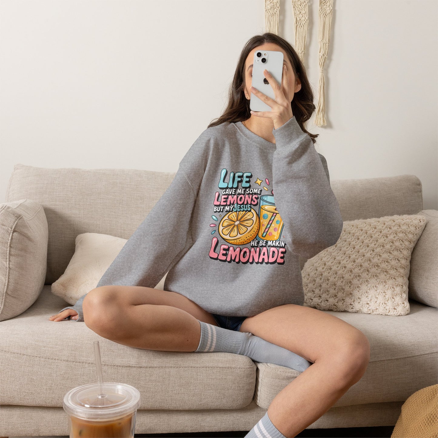 Life Gave Me Lemons But My Jesus He Be Makin' Lemonade Sweatshirt | Christian Sweatshirt | Forrest Frank Inspired Crewneck | Faith Graphic Pullover | Cute Christian Gift