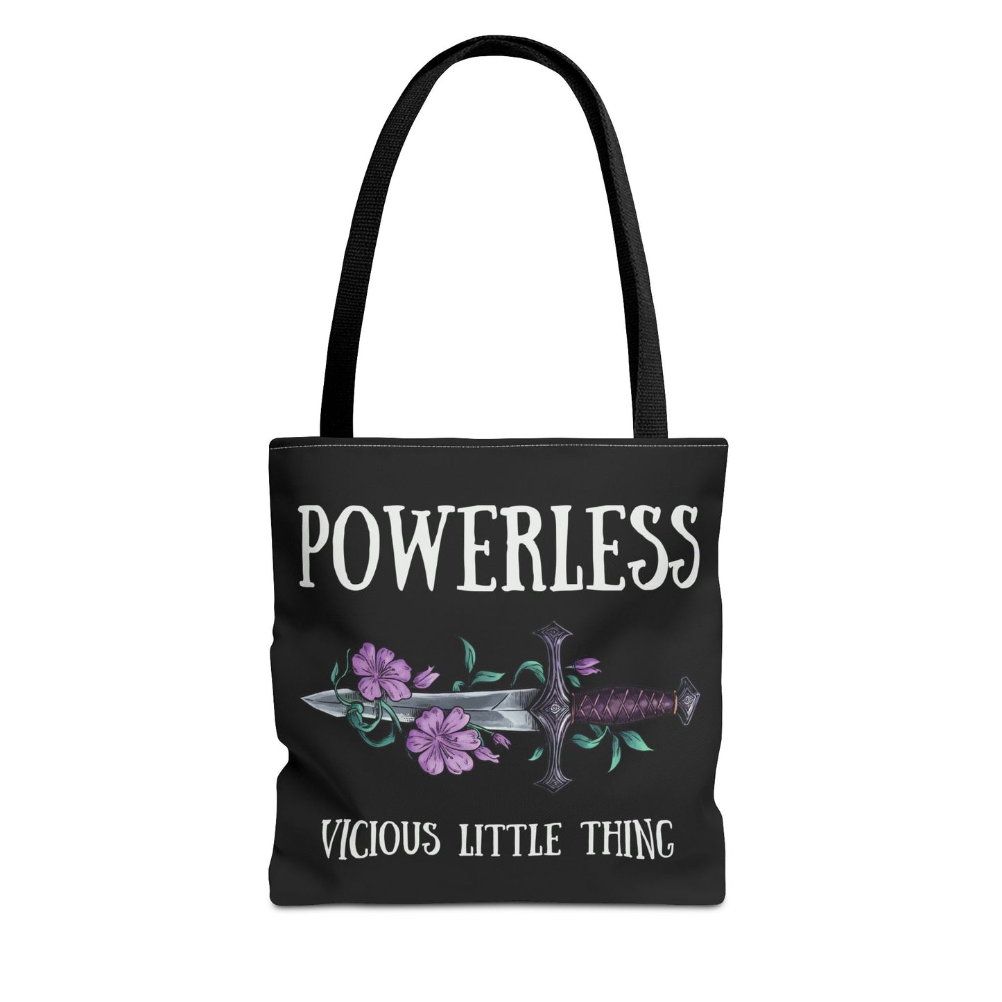 Powerless Tote Bag | Vicious Little Thing Sword & Floral Bookish Bag