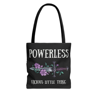 Powerless Tote Bag | Vicious Little Thing Sword & Floral Bookish Bag