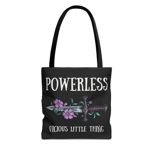 Powerless Tote Bag | Vicious Little Thing Sword & Floral Bookish Bag