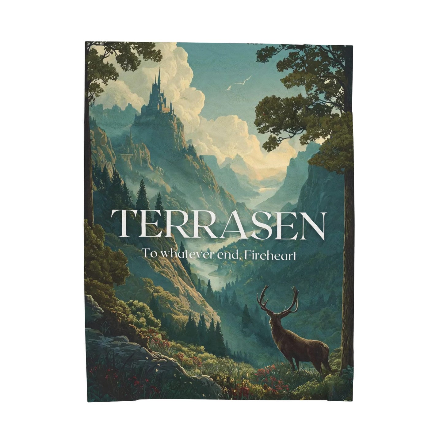 Terrasen Throne of Glass Blanket | To Whatever End Fireheart Quote Cozy Fantasy Throw