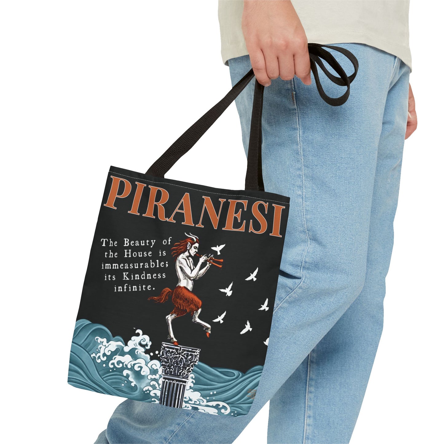 Piranesi Tote Bag | Surreal Fantasy Book Bag with Satyr & Quote Design