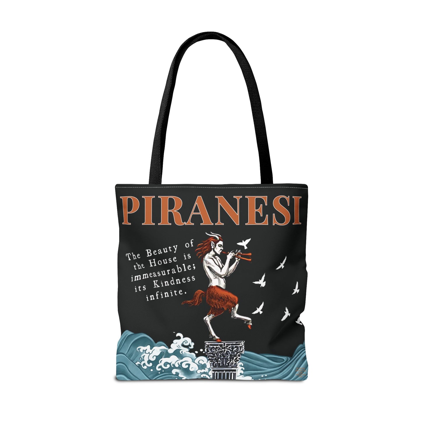 Piranesi Tote Bag | Surreal Fantasy Book Bag with Satyr & Quote Design