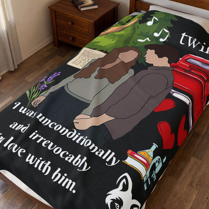 Twilight Romance Blanket | Bella & Edward Quote Cozy Throw for Book Fans