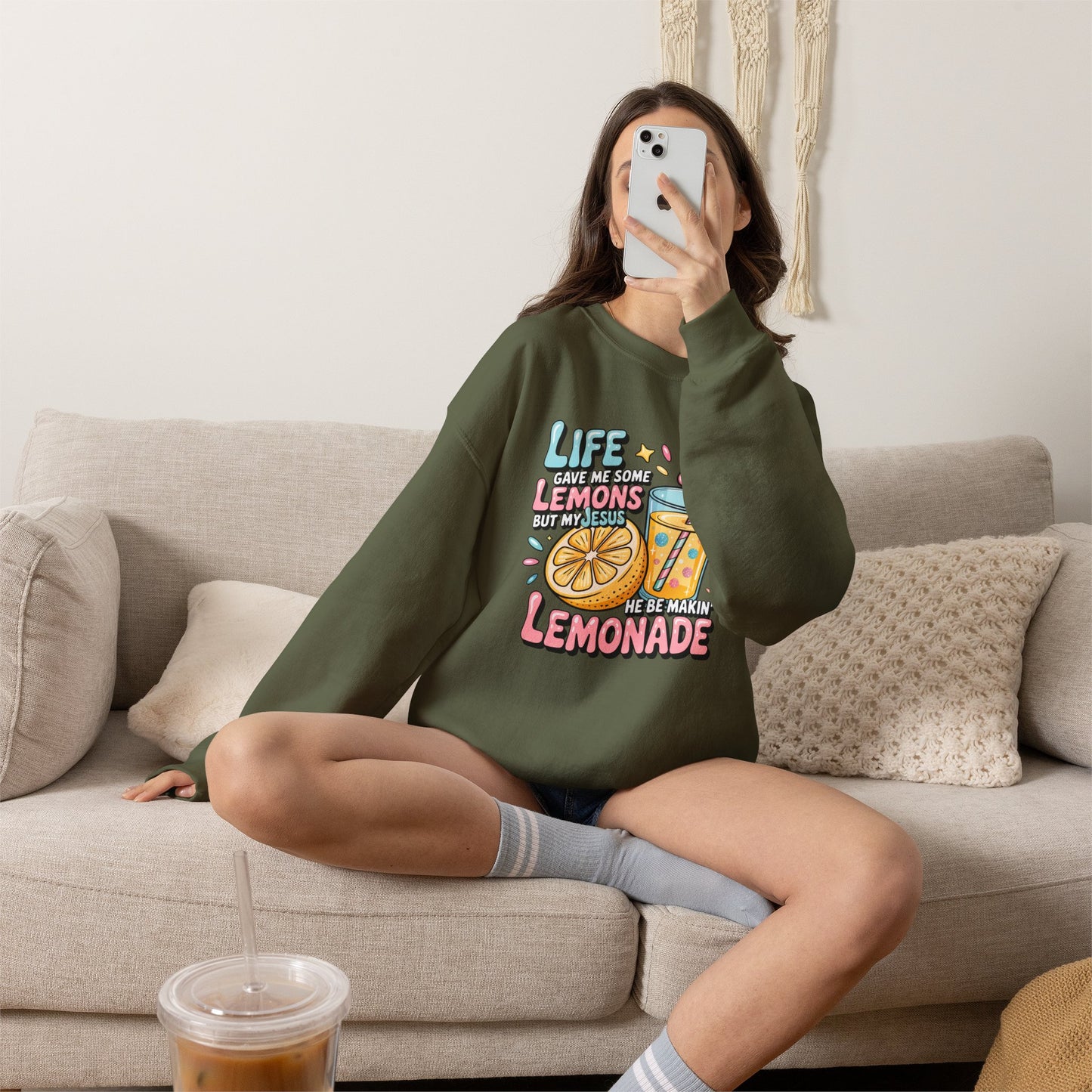 Life Gave Me Lemons But My Jesus He Be Makin' Lemonade Sweatshirt | Christian Sweatshirt | Forrest Frank Inspired Crewneck | Faith Graphic Pullover | Cute Christian Gift