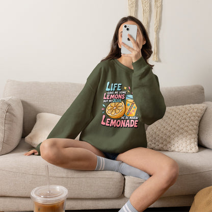 Life Gave Me Lemons But My Jesus He Be Makin' Lemonade Sweatshirt | Christian Sweatshirt | Forrest Frank Inspired Crewneck | Faith Graphic Pullover | Cute Christian Gift