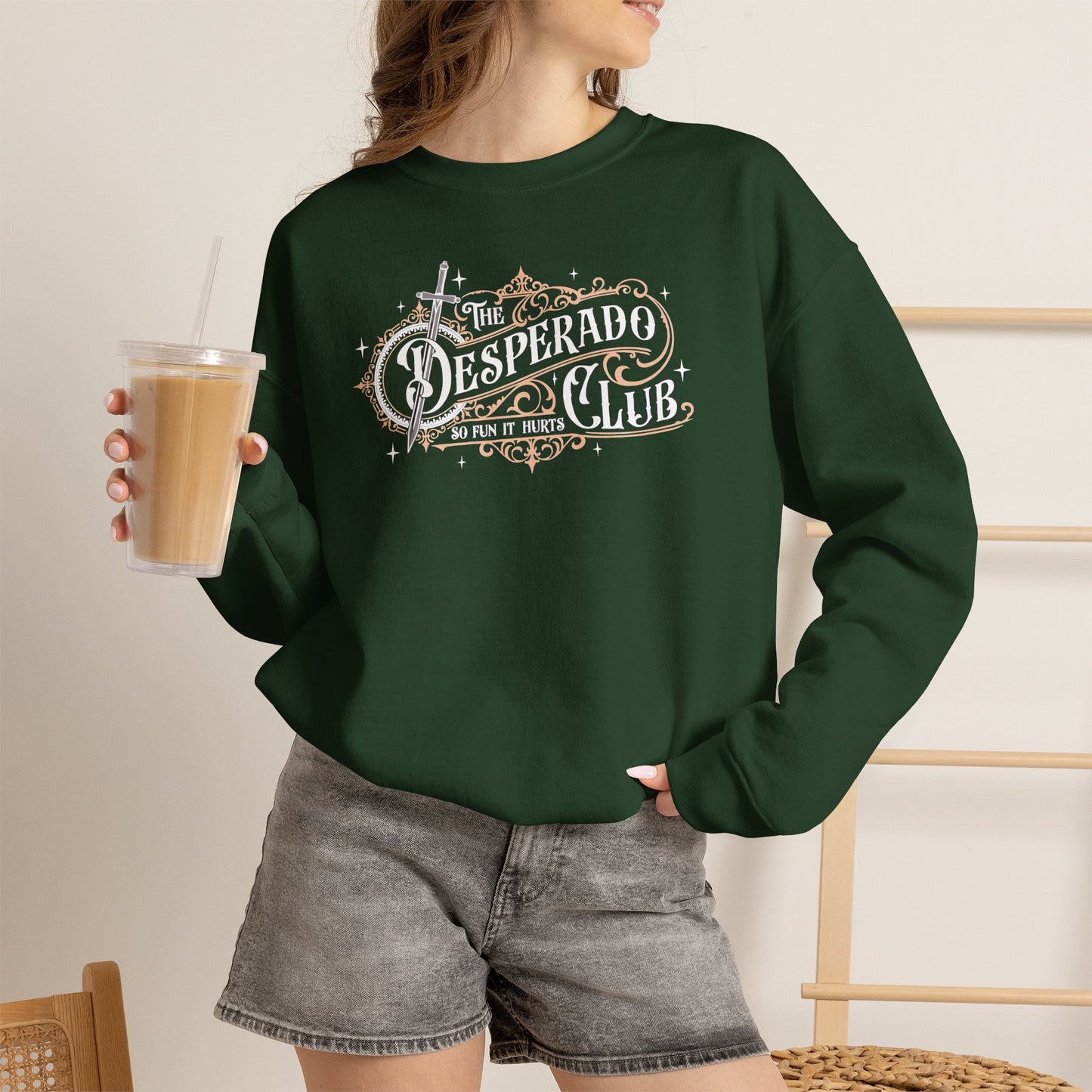Desperado Club Sweatshirt | Dungeon Crawler Carl Inspired Crewneck | Bookish Fantasy Gamer Gift | Princess Donut Fan Sweatshirt