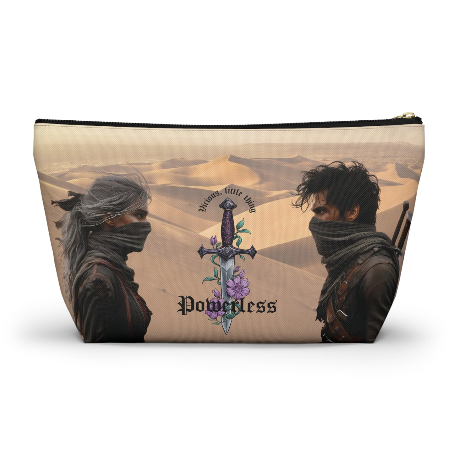 Powerless Cosmetic Bag | Vicious Little Thing Sword & Desert Warrior Design