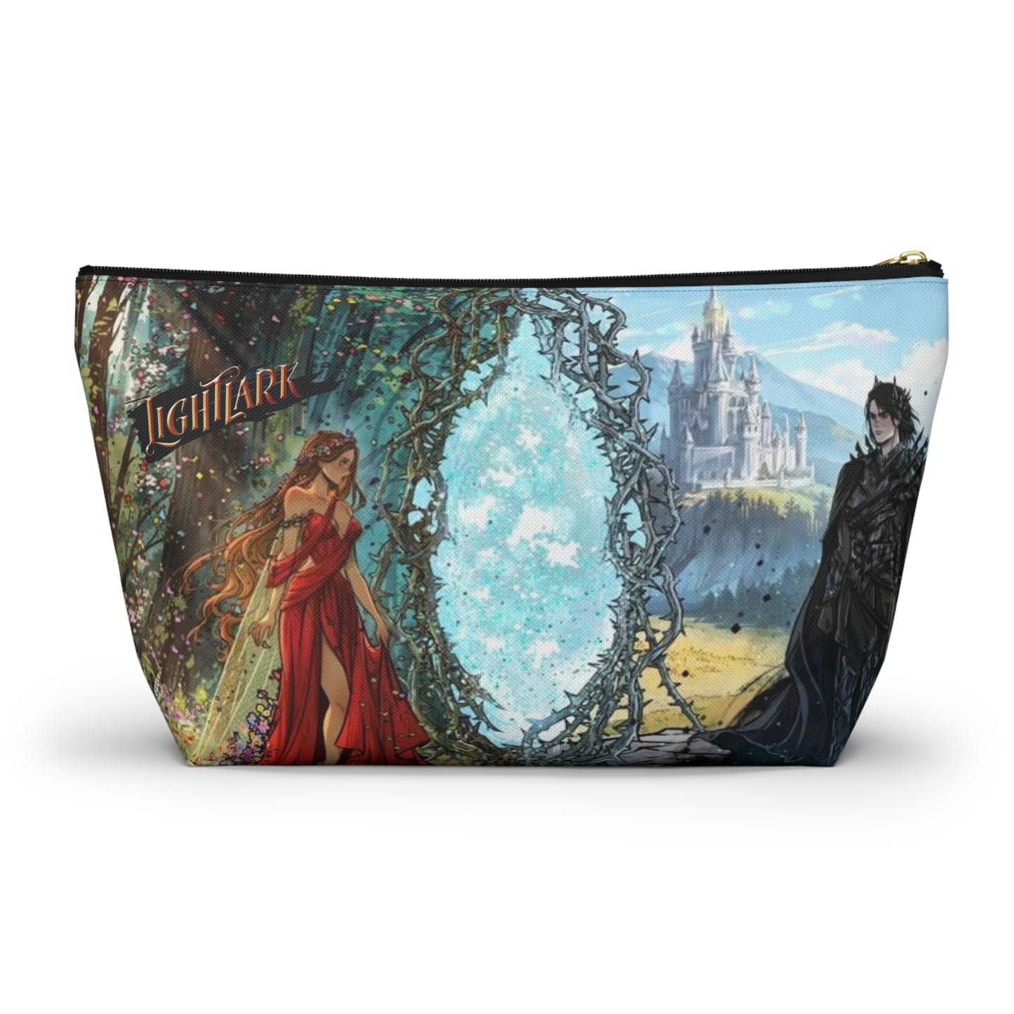 Lightlark Cosmetic Bag | Isla & Grim by the Enchanted Portal | Fantasy Zipper Pouch for Book Lovers