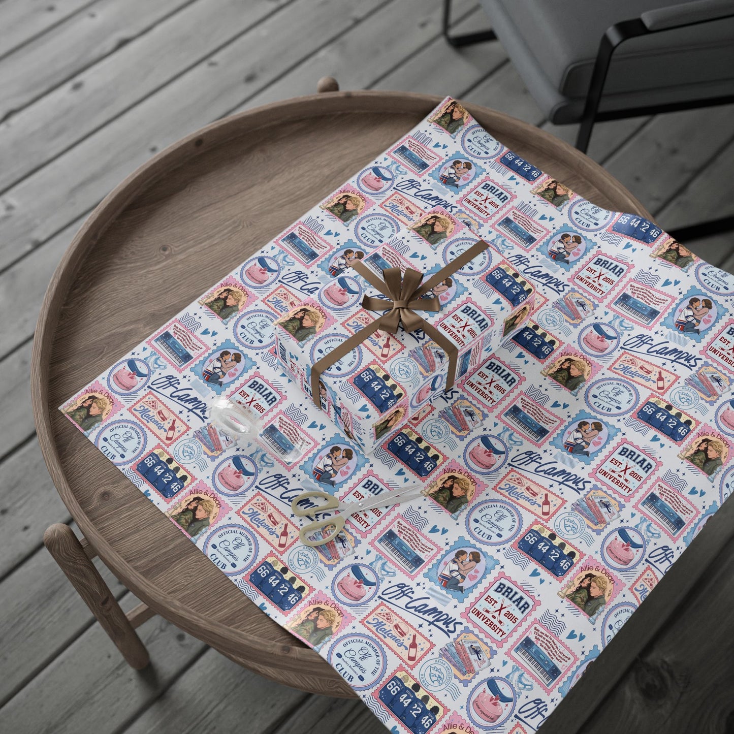 Off Campus Inspired Wrapping Paper | Hockey Romance Gift Wrap | Briar U Book Lover Wrapping Paper | College Romance Reader Gift