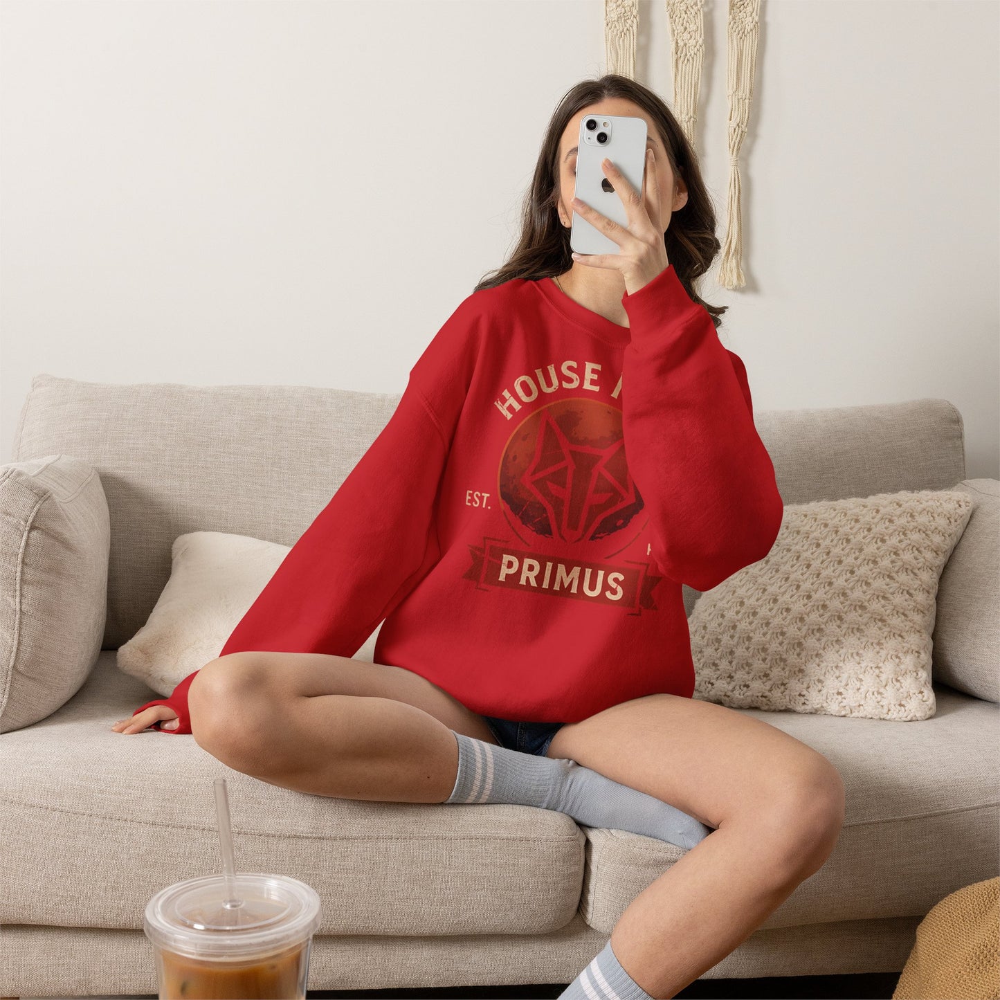 House Mars Primus Sweatshirt | Red Rising Inspired Crewneck | Howler Fan Gift | Sci-Fi Book Lover Sweatshirt | Mars Society Pullover