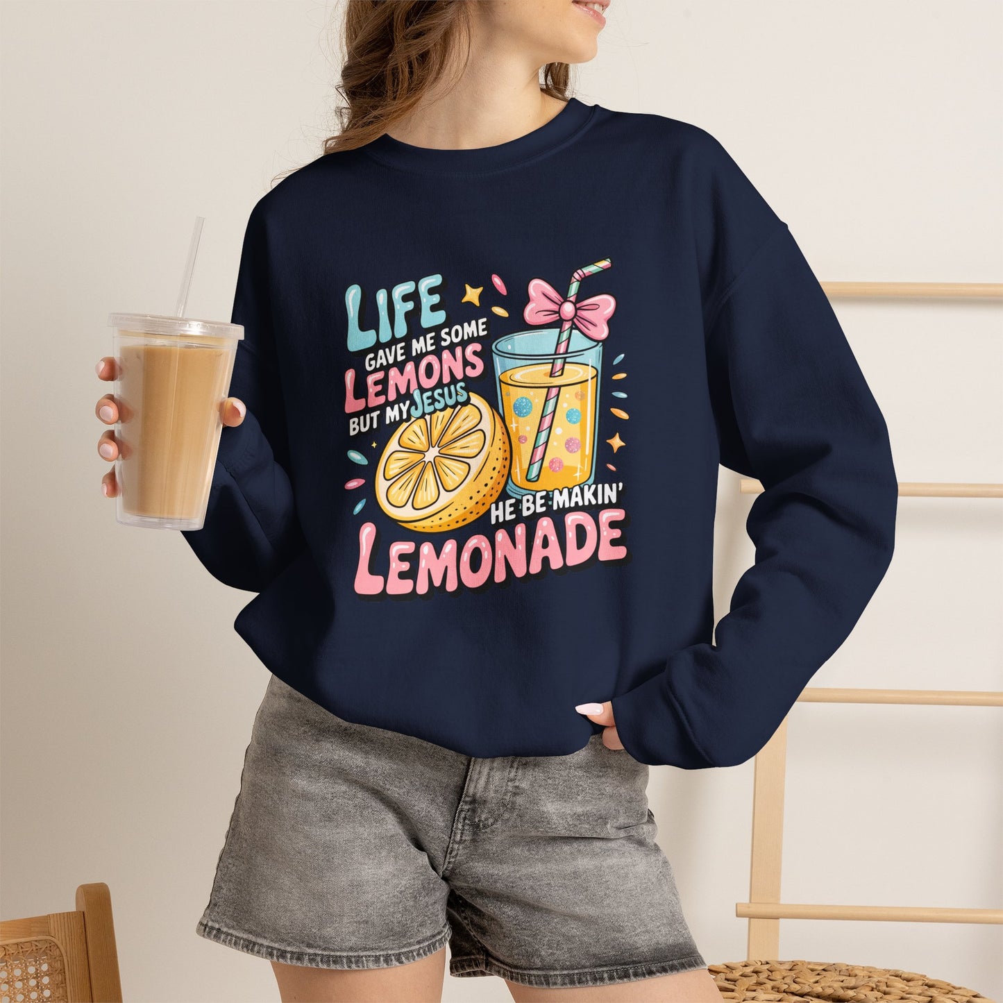 Life Gave Me Lemons But My Jesus He Be Makin' Lemonade Sweatshirt | Christian Sweatshirt | Forrest Frank Inspired Crewneck | Faith Graphic Pullover | Cute Christian Gift