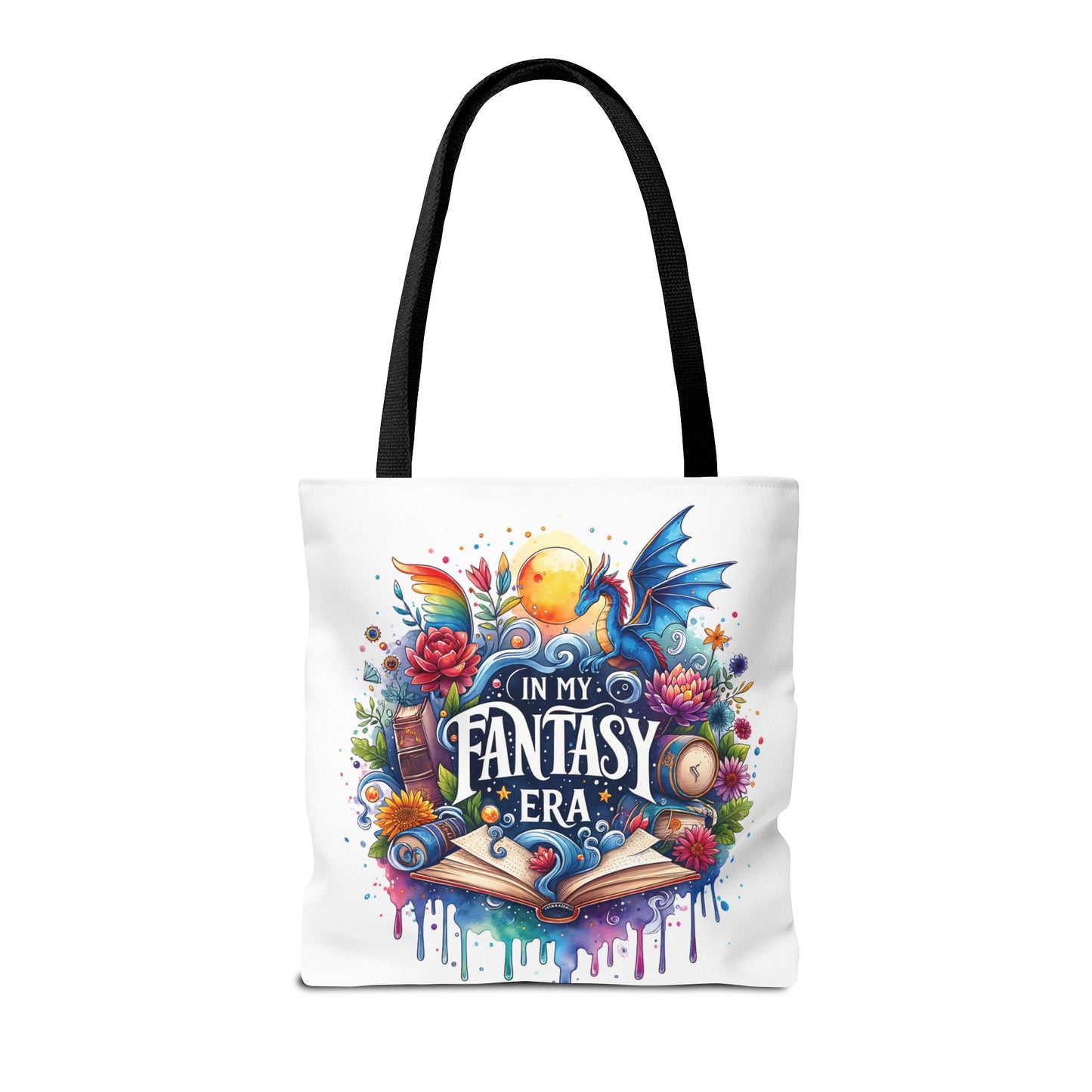 In My Fantasy Era | Colorful Dragon & Book Lover Tote Bag
