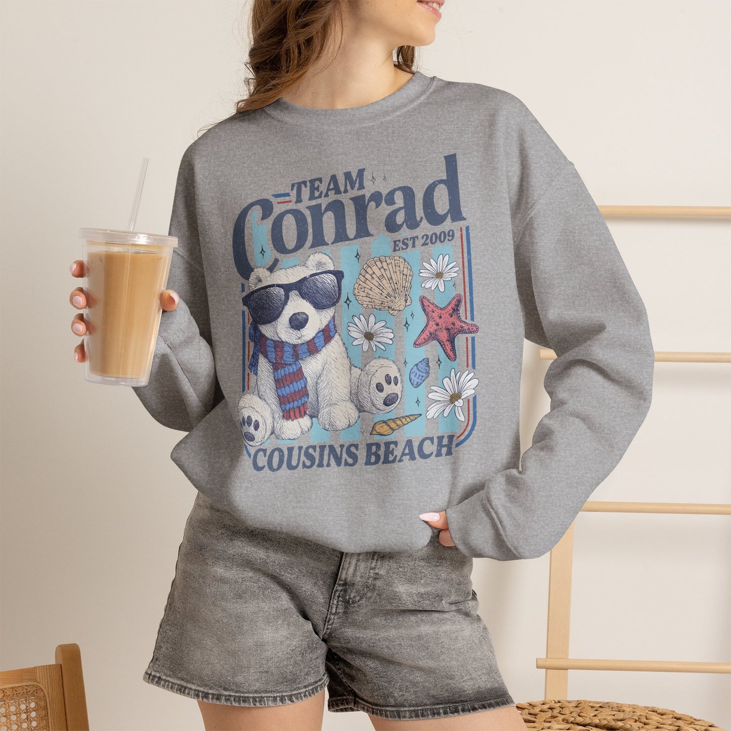 Team Conrad Sweatshirt | Cousins Beach Retro Sweatshirt | Summer I Turned Pretty Inspired Crewneck | Beach Romance Bookish Gift