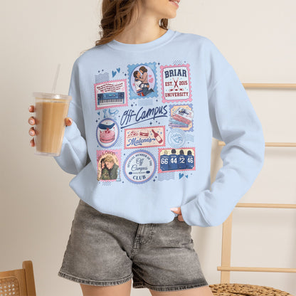 Off Campus Stamps Sweatshirt | Hockey Romance Crewneck | Briar University Inspired Sweatshirt | Bookish Romance Gift | Cozy Reader Pullover