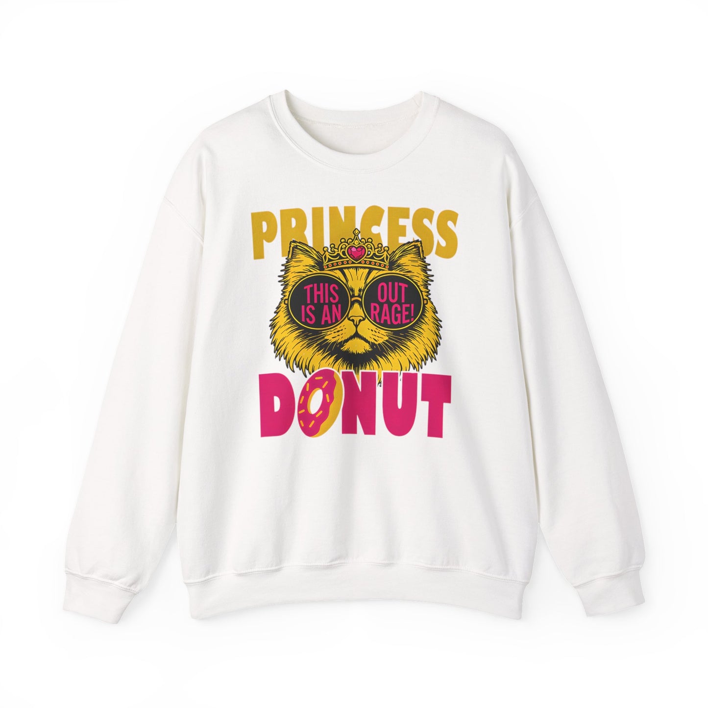 Princess Donut "This Is an Outrage!" Sweatshirt | Dungeon Crawler Carl Inspired Crewneck | Princess Donut Fan Gift | Funny Cat Sweatshirt