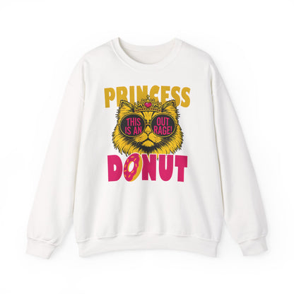 Princess Donut "This Is an Outrage!" Sweatshirt | Dungeon Crawler Carl Inspired Crewneck | Princess Donut Fan Gift | Funny Cat Sweatshirt