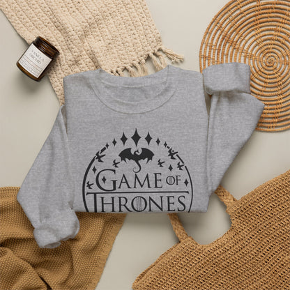 Game of Thrones Inspired Sweatshirt | Westeros Fantasy Crewneck | Dragon & Iron Throne Fan Gift | Unisex Cozy Bookish Sweatshirt