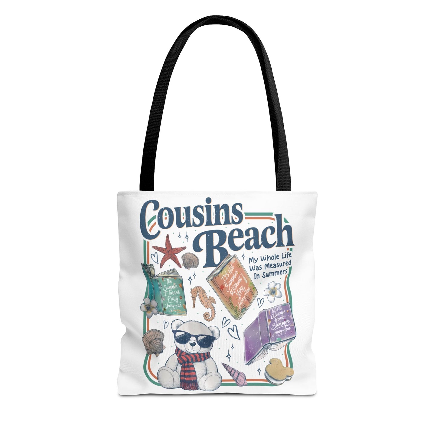 The Summer I Turned Pretty Cousins Beach Tote Bag | Junior Mint Teddy Bear | Bookish Summer Romance Tote