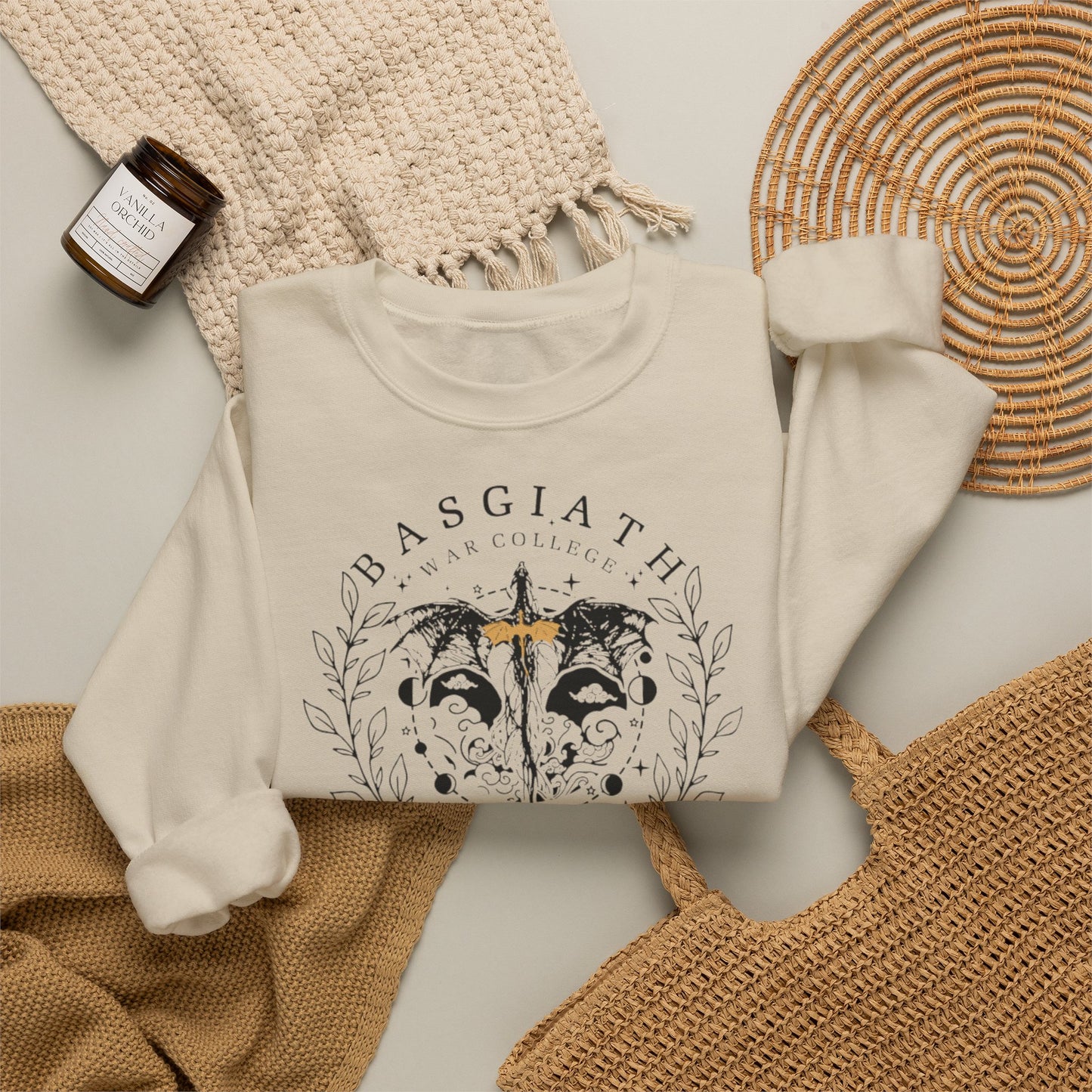 Basgiath War College Sweatshirt | Fourth Wing Inspired Crewneck | Dragon Rider Fantasy Sweatshirt | Romantasy Book Lover Gift | Violet Sorrengail Fan