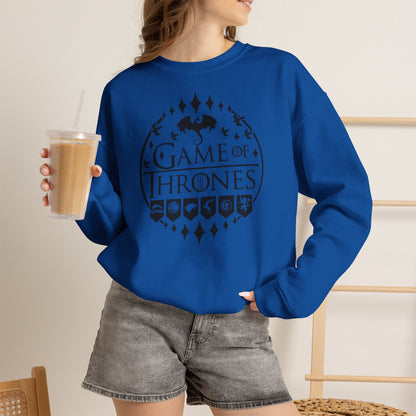 Game of Thrones Inspired Sweatshirt | Westeros Fantasy Crewneck | Dragon & Iron Throne Fan Gift | Unisex Cozy Bookish Sweatshirt