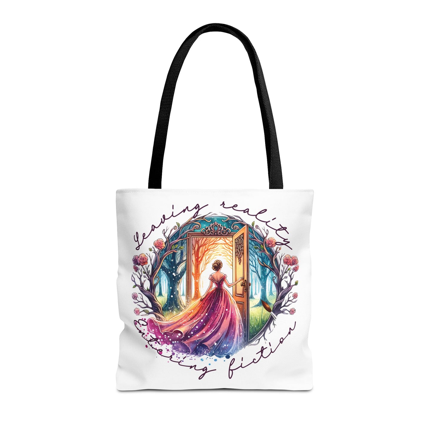 Leaving Reality Entering Fiction Fantasy Book Tote Bag