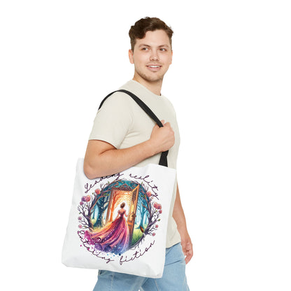Leaving Reality Entering Fiction Fantasy Book Tote Bag