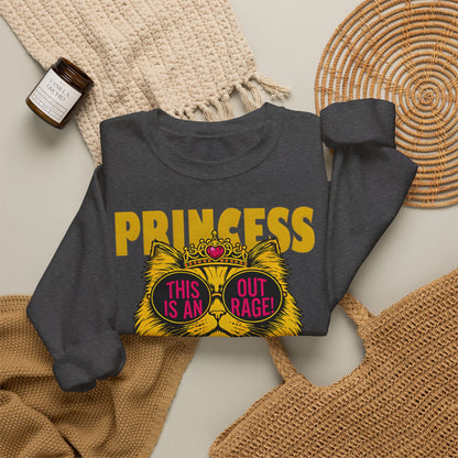 Princess Donut "This Is an Outrage!" Sweatshirt | Dungeon Crawler Carl Inspired Crewneck | Princess Donut Fan Gift | Funny Cat Sweatshirt