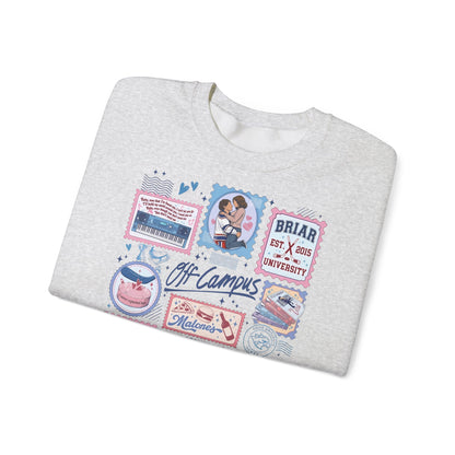 Off Campus Stamps Sweatshirt | Hockey Romance Crewneck | Briar University Inspired Sweatshirt | Bookish Romance Gift | Cozy Reader Pullover