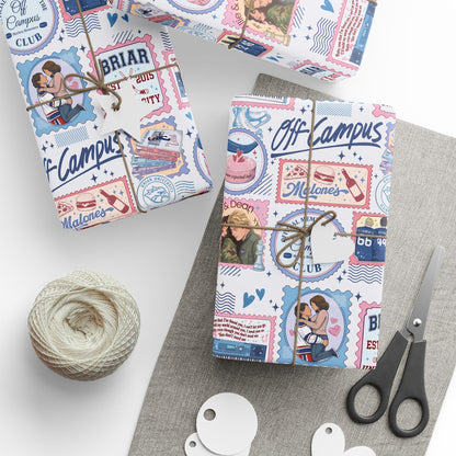 Off Campus Inspired Wrapping Paper | Hockey Romance Gift Wrap | Briar U Book Lover Wrapping Paper | College Romance Reader Gift