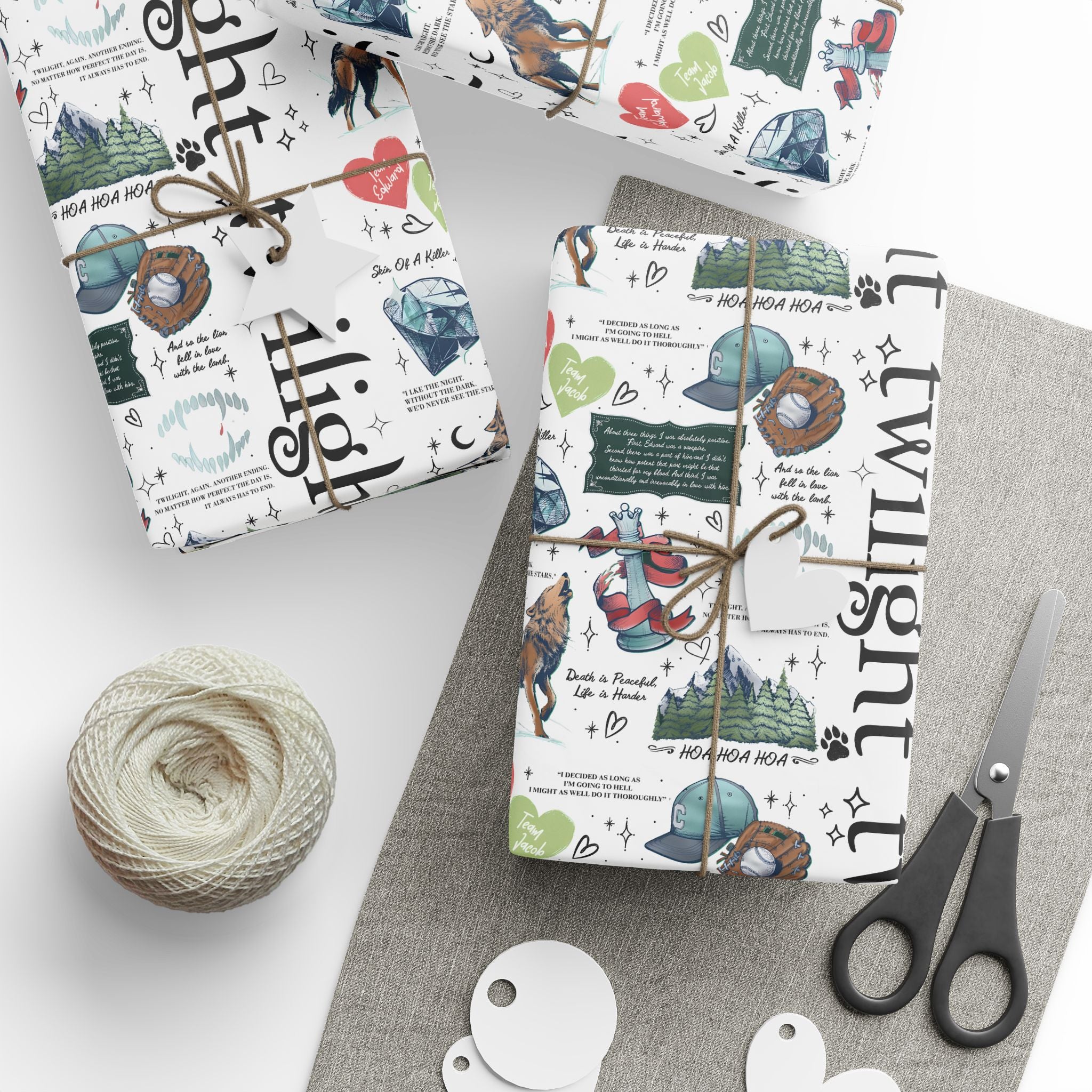 Twilight-Themed Wrapping Paper - Eco-Friendly Gift Wrap, Holiday Packaging, Art Print Gift Wrap, Birthday Wrap, Cute Gift Supplies