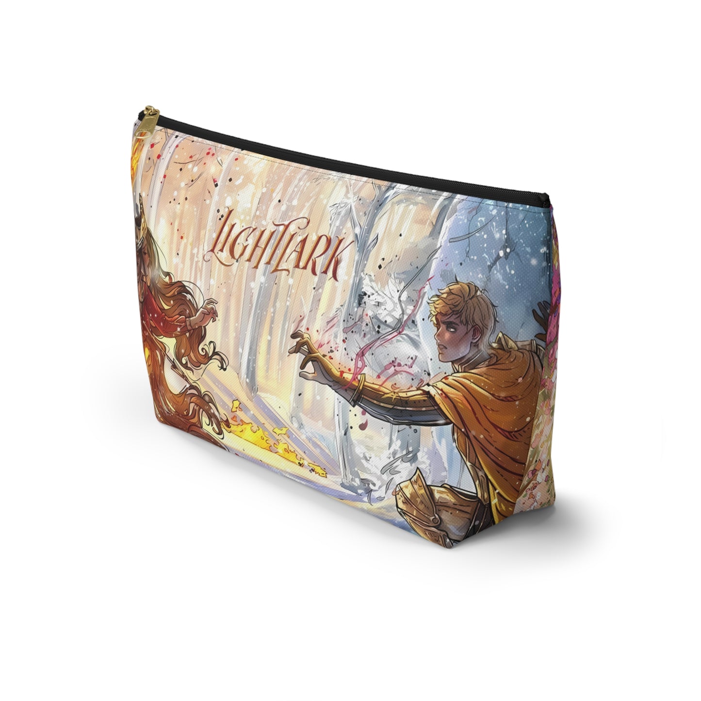 Lightlark Inspired Cosmetic Bag | Fantasy Fire and Ice Character Art | Bookish Zipper Pouch for YA Fans