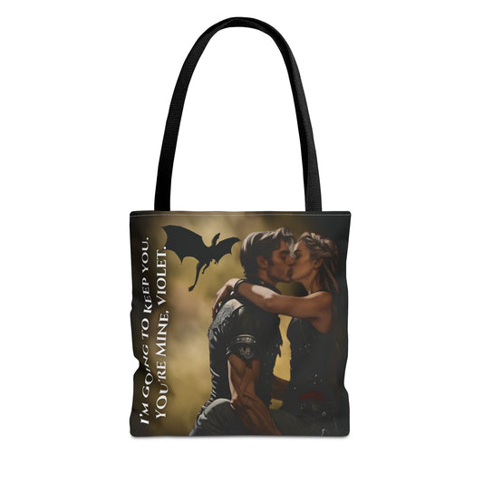 Violet & Xaden Fourth Wing Tote | Fantasy Romance Dragon Quote Bag