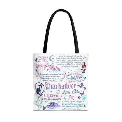 Quicksilver Quote Collage Tote Bag | Literary Script Typography