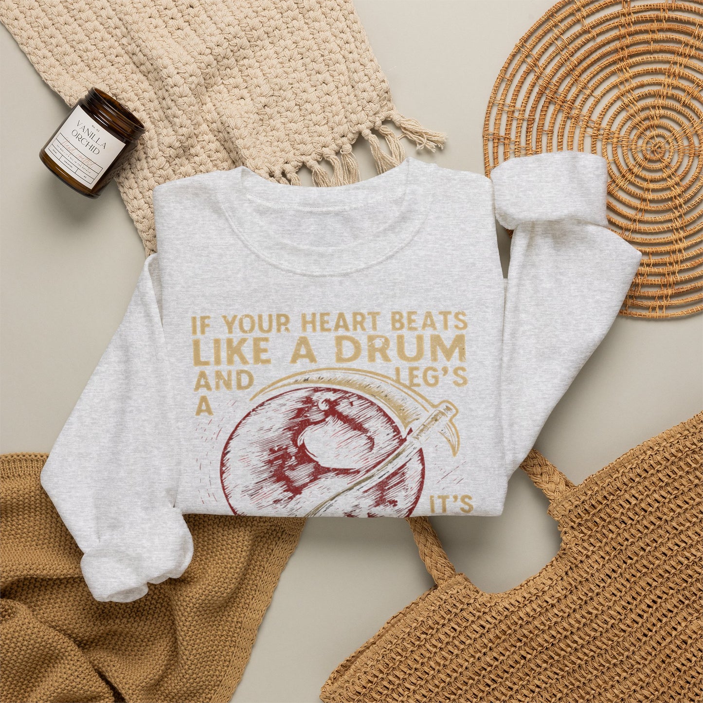 Red Rising "If Your Heart Beats Like a Drum" Sweatshirt | Reaper Quote Crewneck | Sci-Fi Fantasy Book Lover Gift | Howler Inspired Pullover