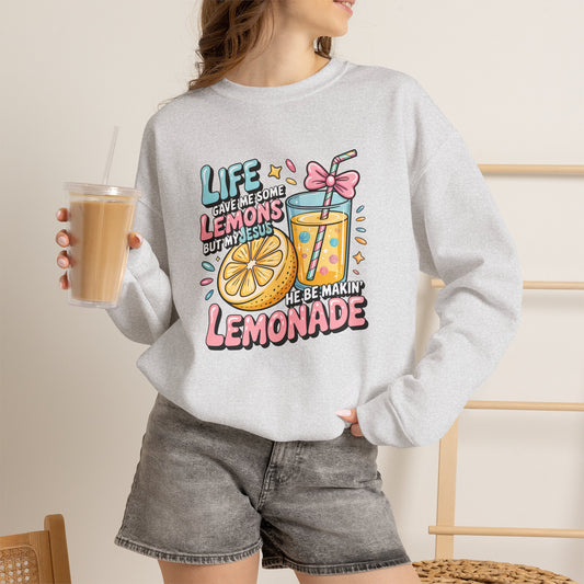 Life Gave Me Lemons But My Jesus He Be Makin' Lemonade Sweatshirt | Christian Sweatshirt | Forrest Frank Inspired Crewneck | Faith Graphic Pullover | Cute Christian Gift