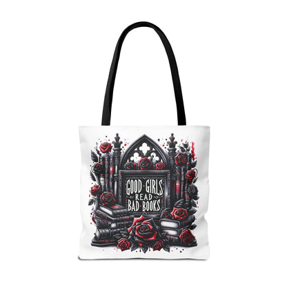 Good Girls Read Bad Books Tote Bag | Dark Academia Bookish Bag