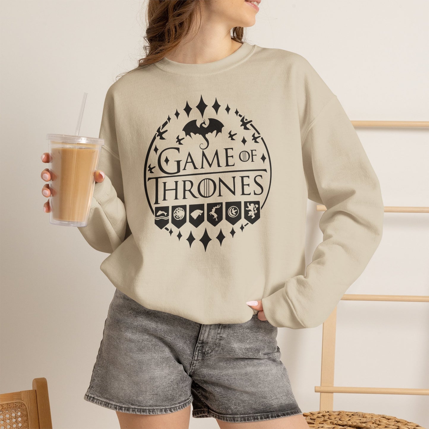 Game of Thrones Inspired Sweatshirt | Westeros Fantasy Crewneck | Dragon & Iron Throne Fan Gift | Unisex Cozy Bookish Sweatshirt