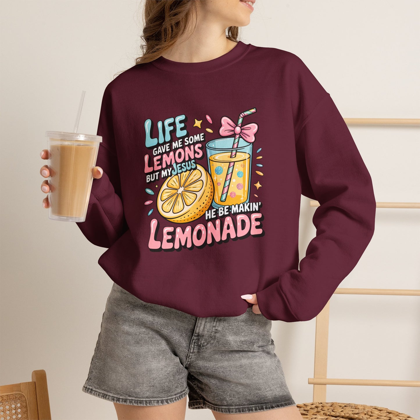 Life Gave Me Lemons But My Jesus He Be Makin' Lemonade Sweatshirt | Christian Sweatshirt | Forrest Frank Inspired Crewneck | Faith Graphic Pullover | Cute Christian Gift