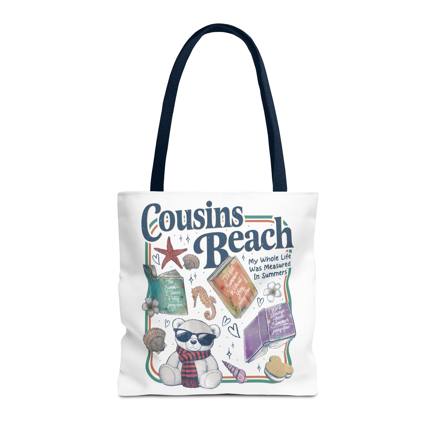 The Summer I Turned Pretty Cousins Beach Tote Bag | Junior Mint Teddy Bear | Bookish Summer Romance Tote