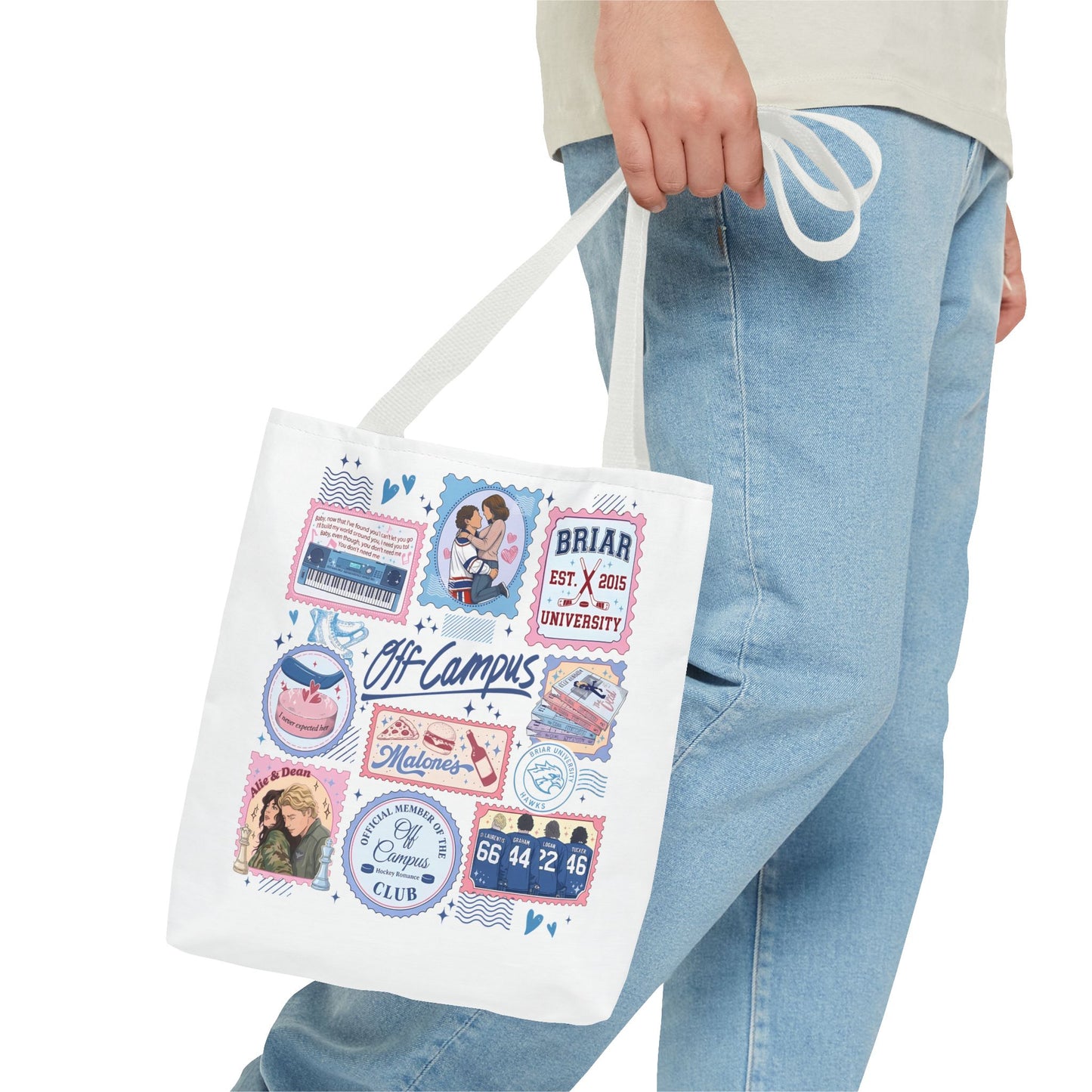Off Campus Inspired Tote Bag | Hockey Romance Book Lover Tote | Briar U Fan Gift | College Romance Reader Bag | Bookish Market Tote