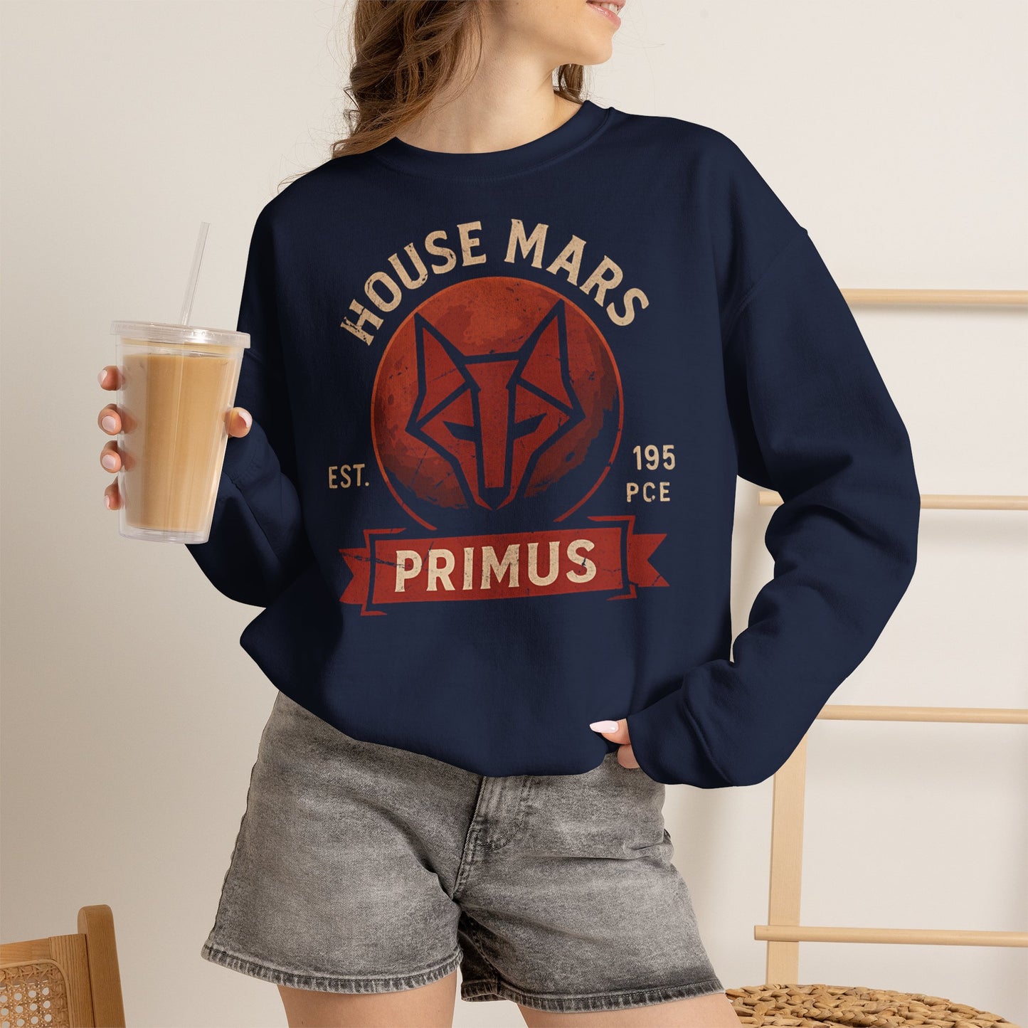 House Mars Primus Sweatshirt | Red Rising Inspired Crewneck | Howler Fan Gift | Sci-Fi Book Lover Sweatshirt | Mars Society Pullover