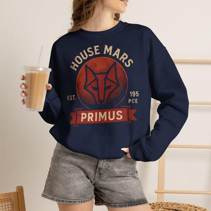 House Mars Primus Sweatshirt | Red Rising Inspired Crewneck | Howler Fan Gift | Sci-Fi Book Lover Sweatshirt | Mars Society Pullover