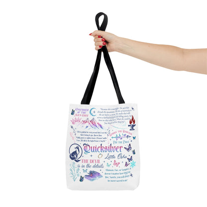 Quicksilver Quote Collage Tote Bag | Literary Script Typography