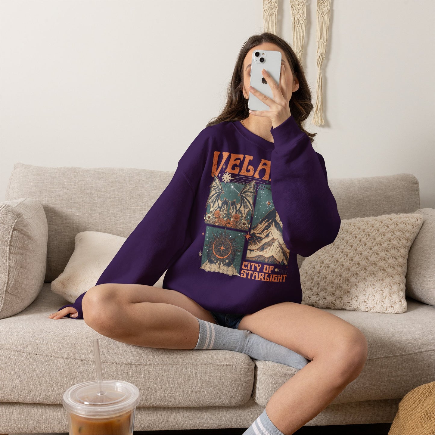 Velaris City of Starlight Sweatshirt | ACOTAR Inspired Crewneck | Night Court Bookish Sweatshirt | Fantasy Reader Gift | Sarah J. Maas Inspired