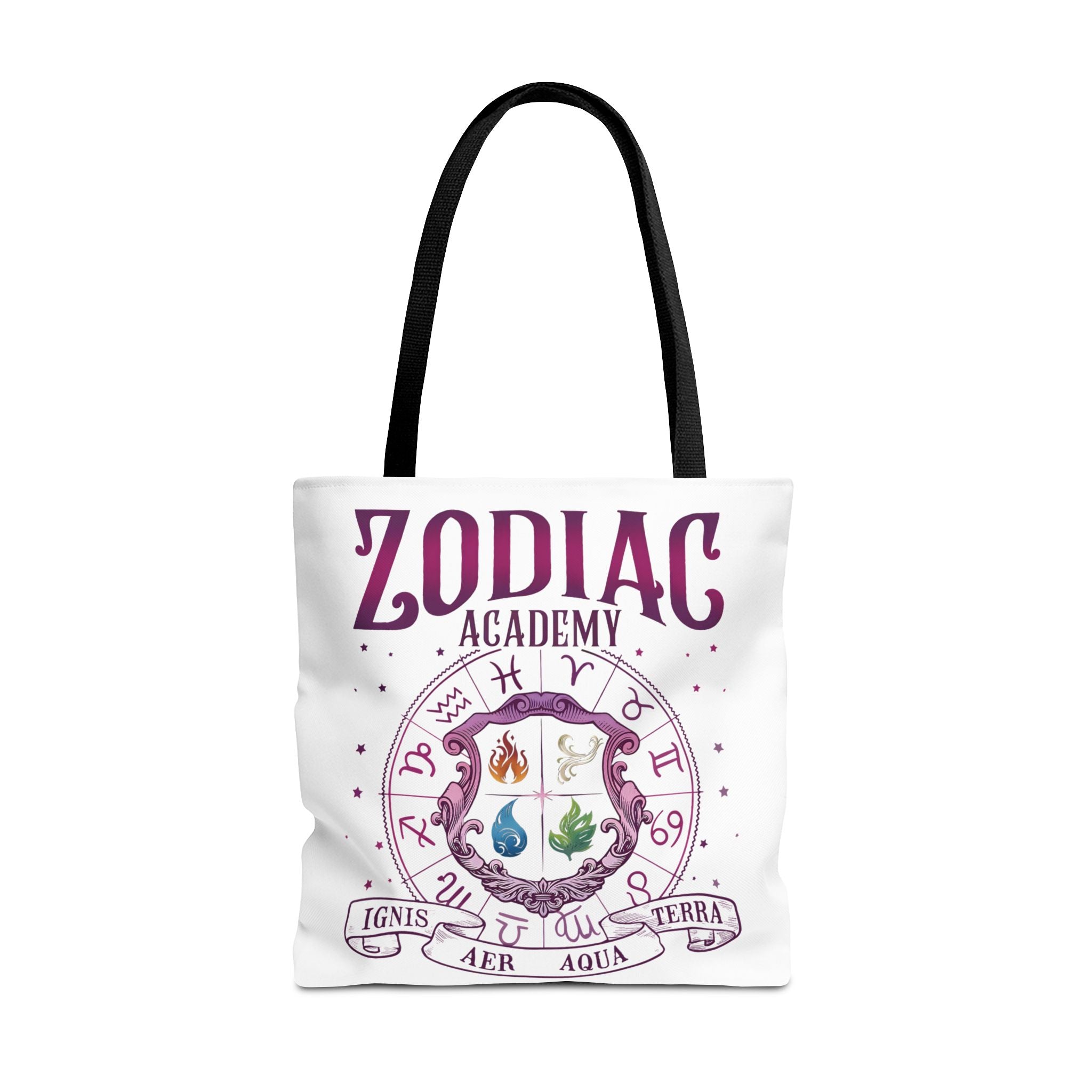 Zodiac Academy Tote Bag | Fantasy Book Lover Bag | Astrology Element Symbols