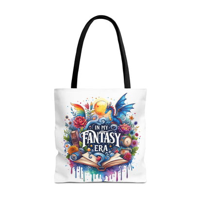 In My Fantasy Era | Colorful Dragon & Book Lover Tote Bag