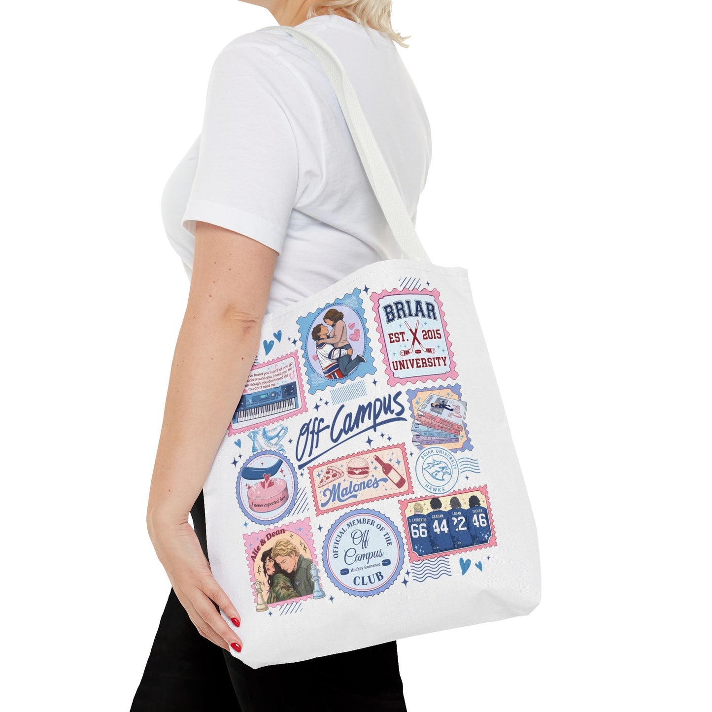 Off Campus Inspired Tote Bag | Hockey Romance Book Lover Tote | Briar U Fan Gift | College Romance Reader Bag | Bookish Market Tote
